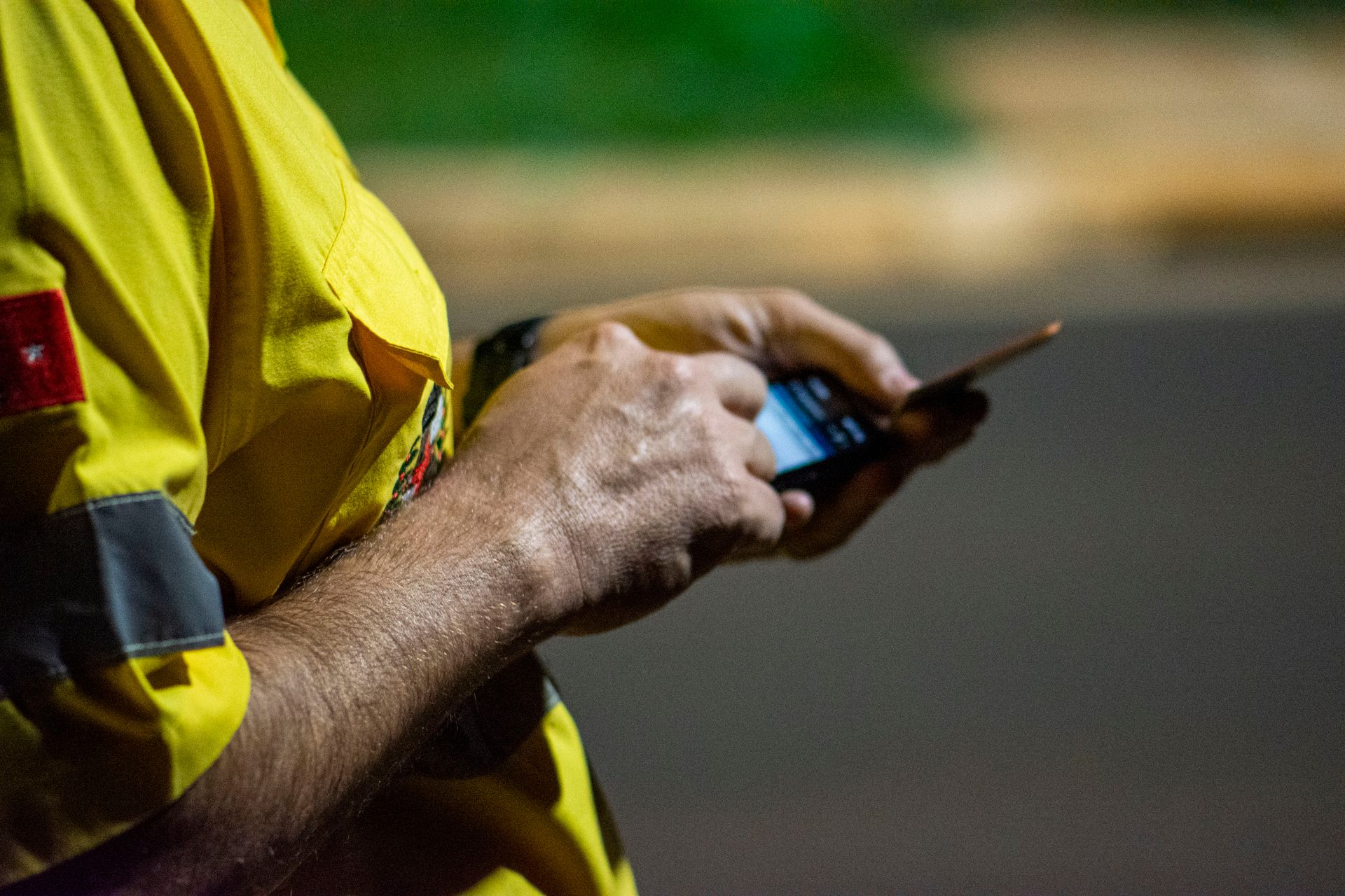 Employee using mobile self-service