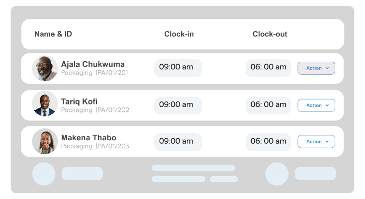 Seamless attendance tracking interface
